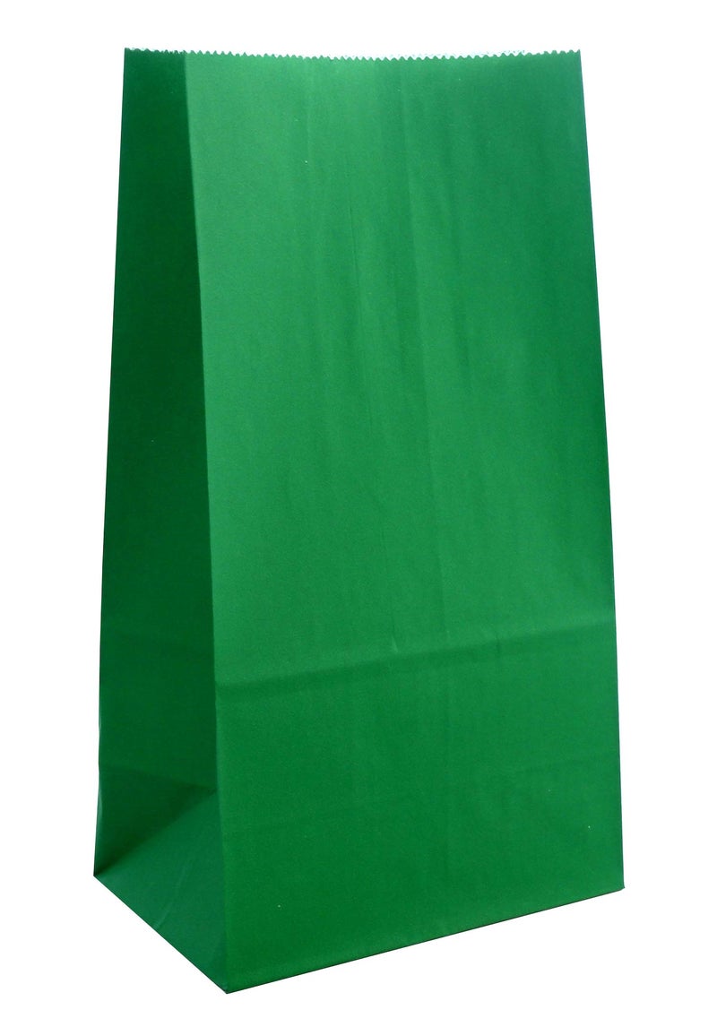 Partay Shenanigans Party Favor Bags - 50 Pack Kraft Paper Goodie Gift Lunch Treat Bags and Party Supplies for Theme Kids Birthday, St Patrick's Day, Christmas - 5"x3"x9" (Green) - Image 1